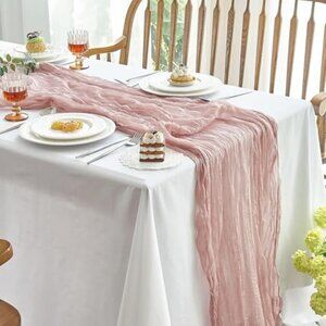 2 Pcs Cheesecloth Table Runner